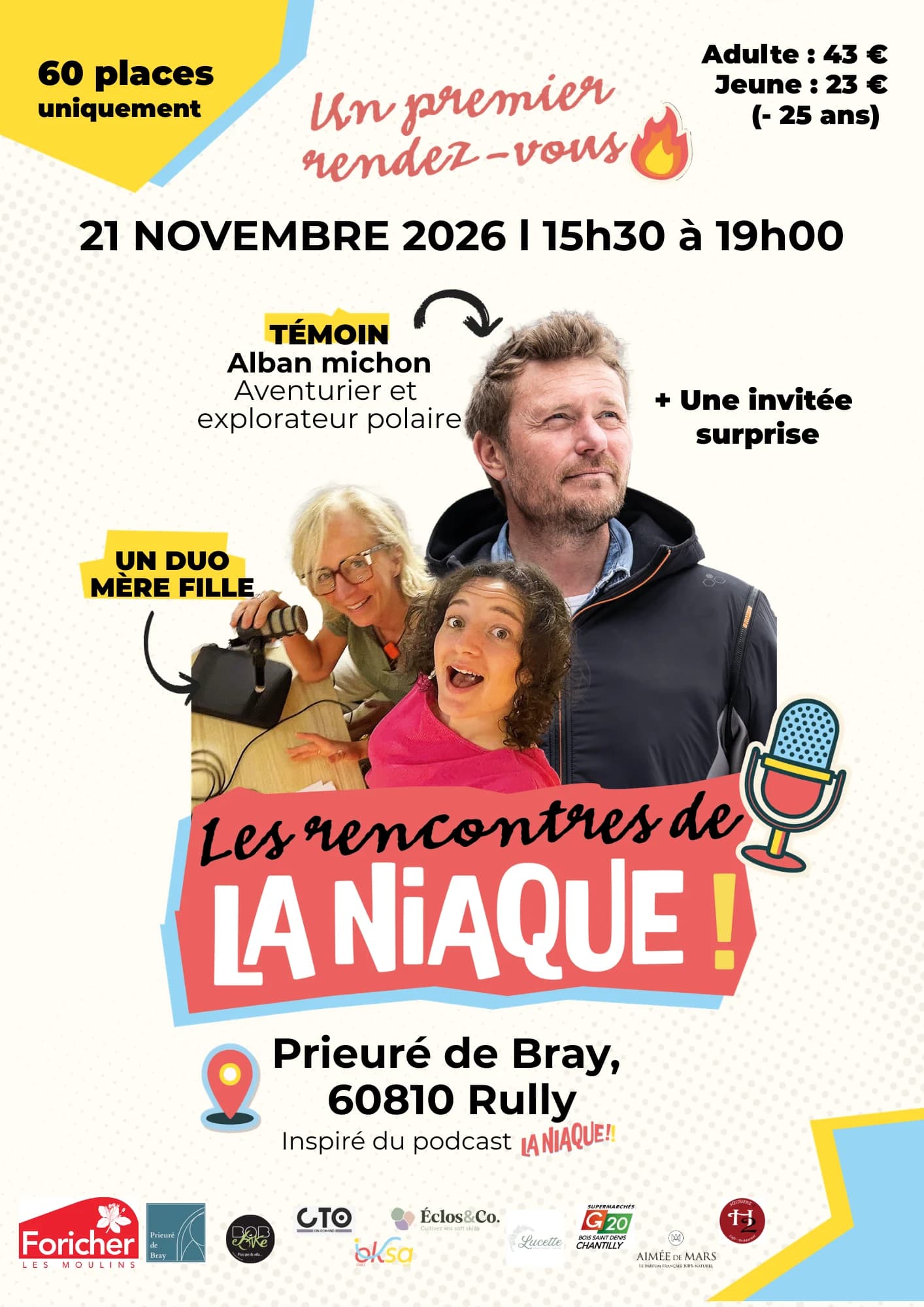 Flyer des Rencontres de La Niaque — 21 novembre 2026 au Prieuré de Bray